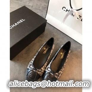 Top Quality Chanel Classic Bow Flats Ballerinas Tweed G18013