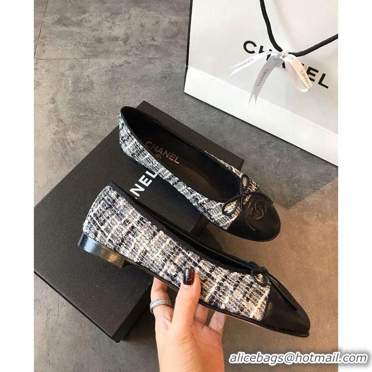 Top Quality Chanel Classic Bow Flats Ballerinas Tweed G18013