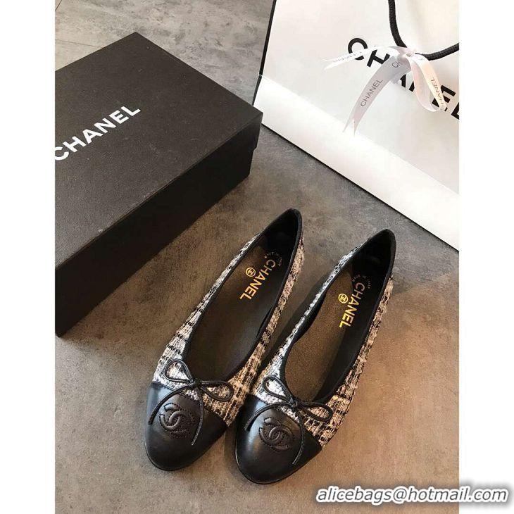 Top Quality Chanel Classic Bow Flats Ballerinas Tweed G18013