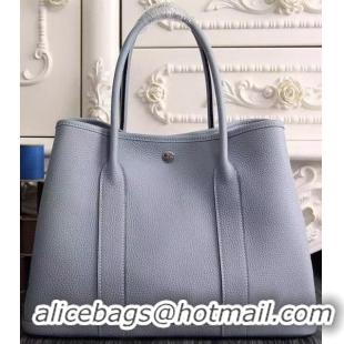 Faux Hermes Garden Party 36cm 30cm Tote Bag Original Leather A129L SkyBlue