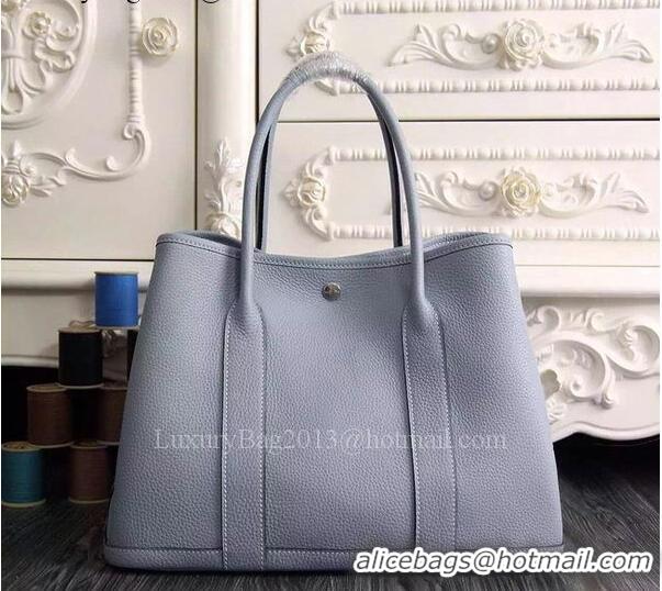 Faux Hermes Garden Party 36cm 30cm Tote Bag Original Leather A129L SkyBlue