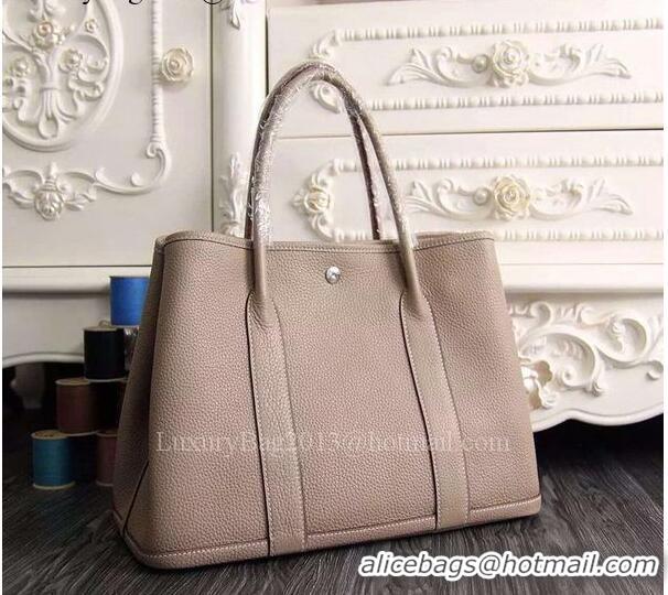 Buy Classic Hermes Garden Party 36cm 30cm Tote Bag Original Leather A129L Light Grey