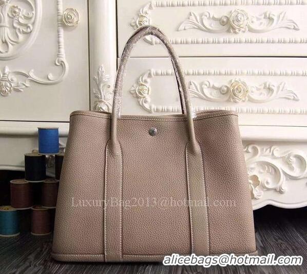 Buy Classic Hermes Garden Party 36cm 30cm Tote Bag Original Leather A129L Light Grey