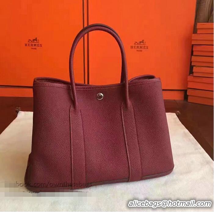 Popular Hermes Garden Party 36cm 30cm Tote Bag Original Leather A129L Burgundy