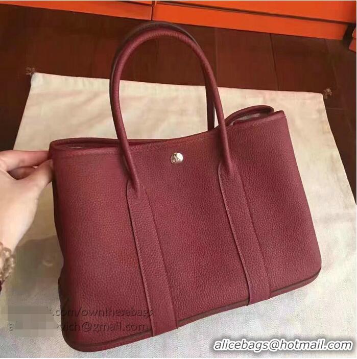 Popular Hermes Garden Party 36cm 30cm Tote Bag Original Leather A129L Burgundy