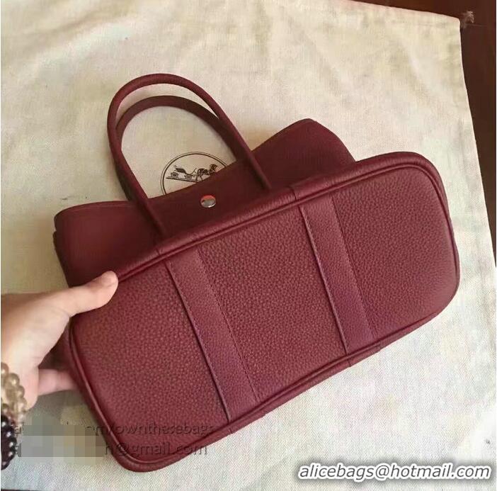 Popular Hermes Garden Party 36cm 30cm Tote Bag Original Leather A129L Burgundy