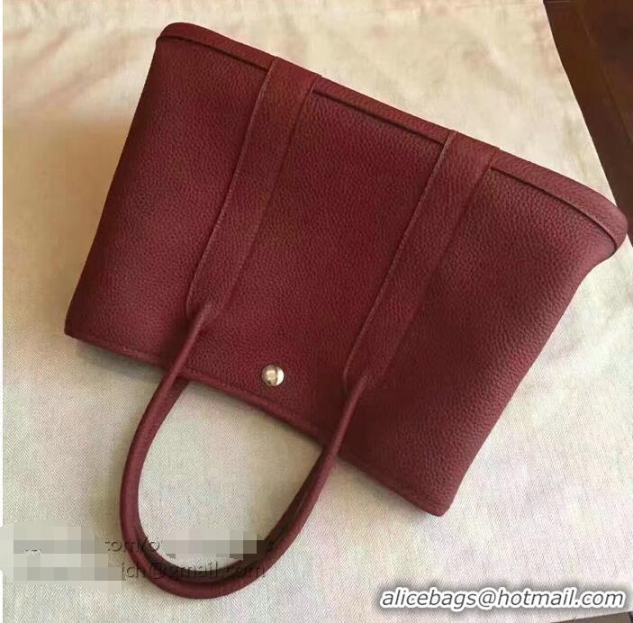 Popular Hermes Garden Party 36cm 30cm Tote Bag Original Leather A129L Burgundy