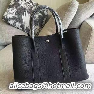 Top Sell Hermes Garden Party 36cm 30cm Tote Bag Original Leather A129L Black