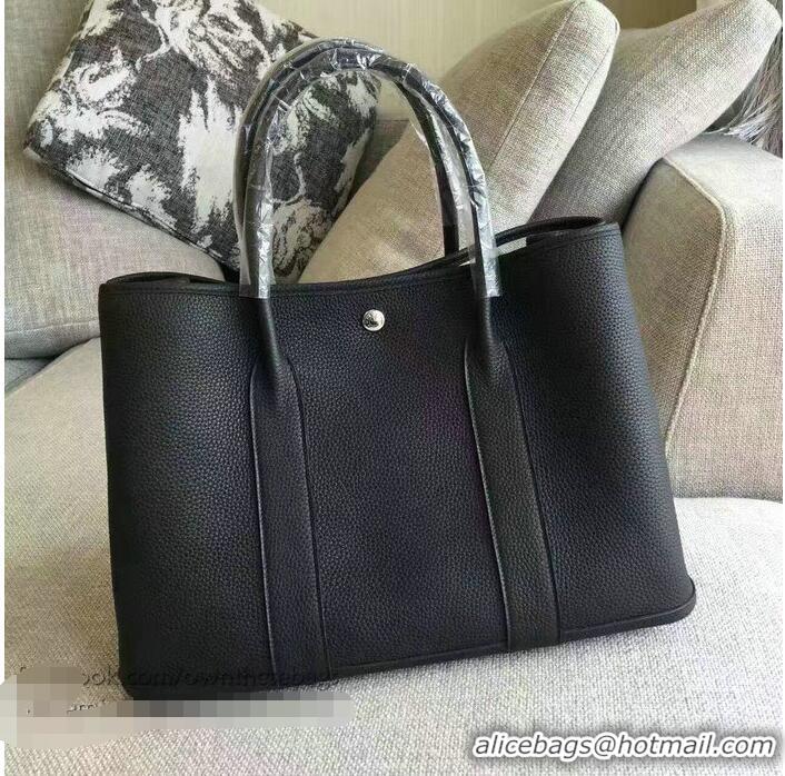 Top Sell Hermes Garden Party 36cm 30cm Tote Bag Original Leather A129L Black