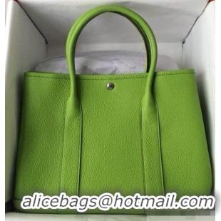 Reasonable Price Hermes Leather Garden Party Medium Bag H74001 Fluo Green