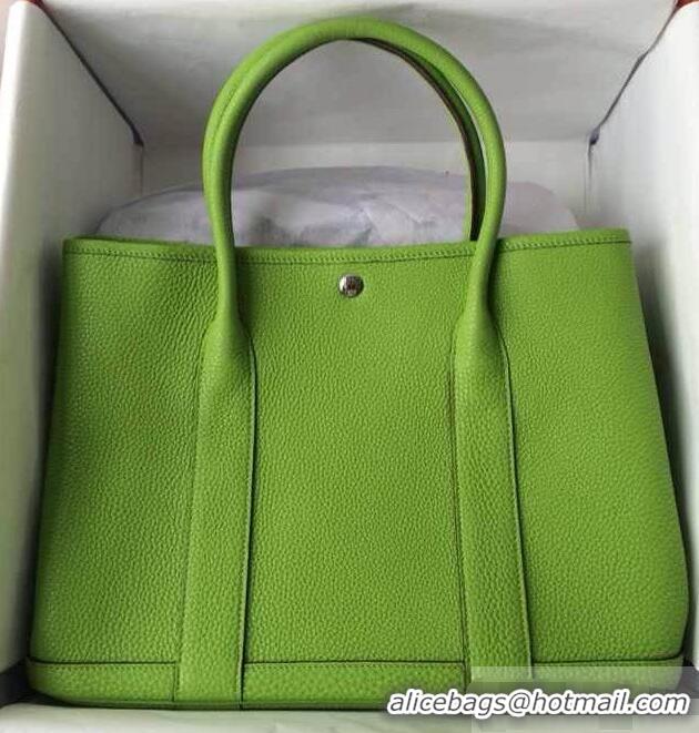 Reasonable Price Hermes Leather Garden Party Medium Bag H74001 Fluo Green