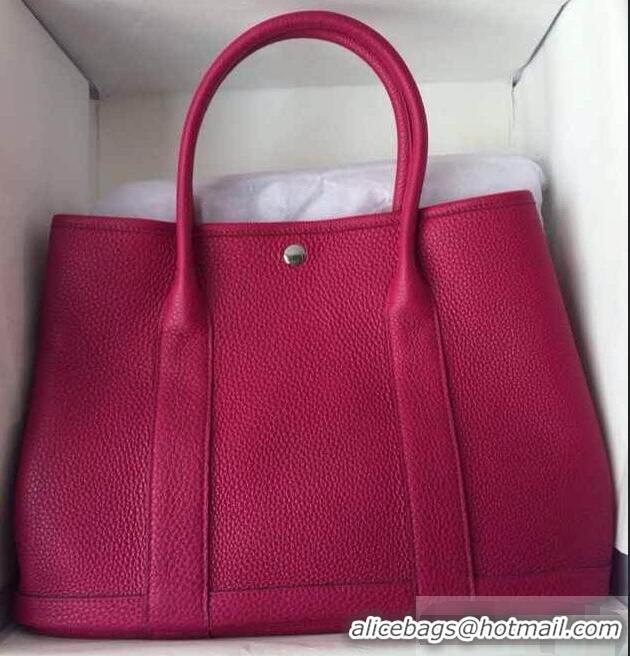 Inexpensive Hermes Leather Garden Party Medium Bag H74001 Red