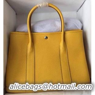 Classic Specials Hermes Leather Garden Party Medium Bag H74001 Yellow