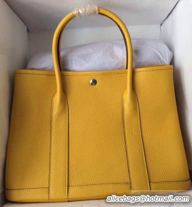 Classic Specials Hermes Leather Garden Party Medium Bag H74001 Yellow