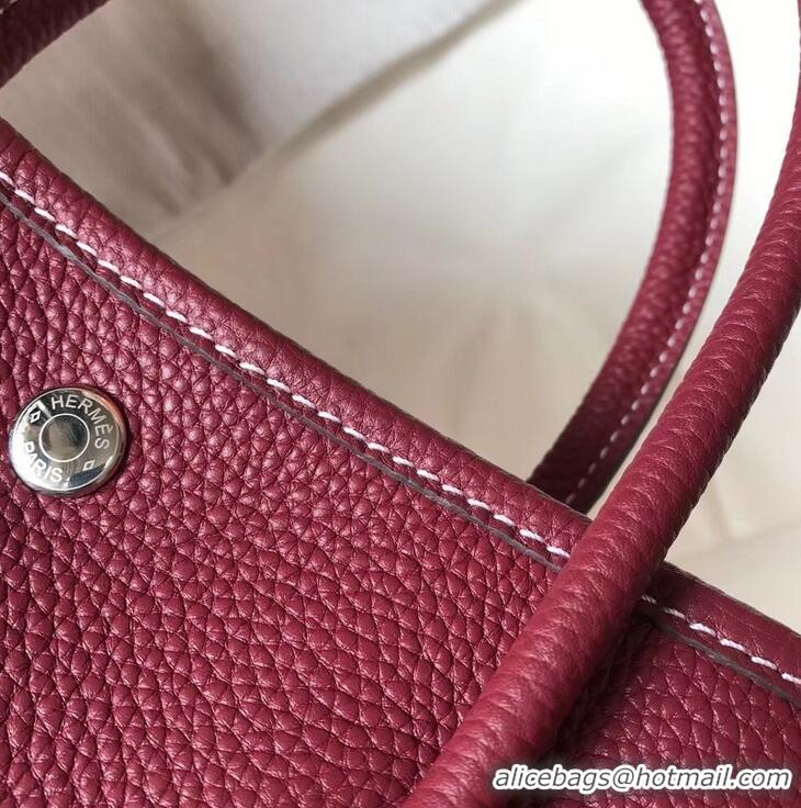 Pretty Style Hermes Calfskin Garden Party 30/36 Bag H12601 Burgundy