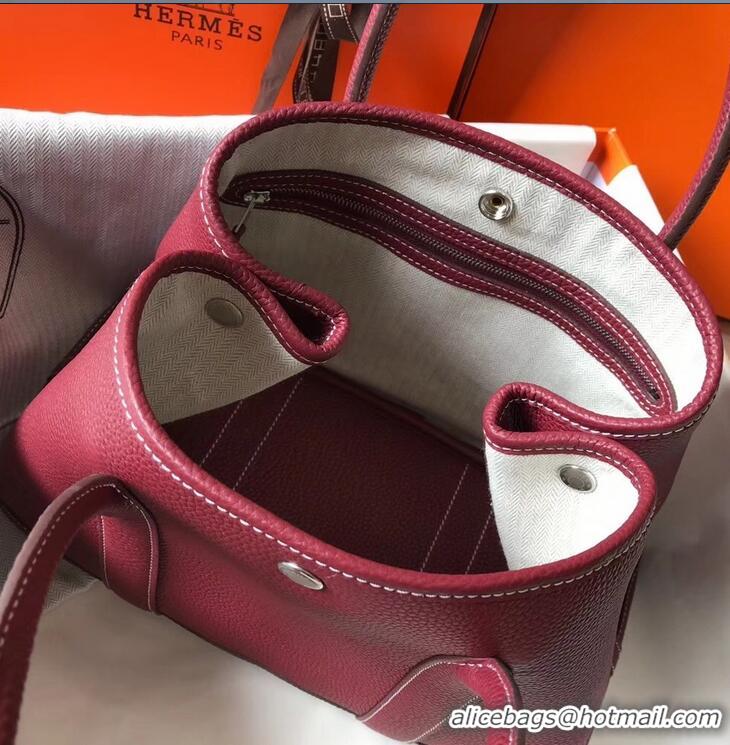 Pretty Style Hermes Calfskin Garden Party 30/36 Bag H12601 Burgundy