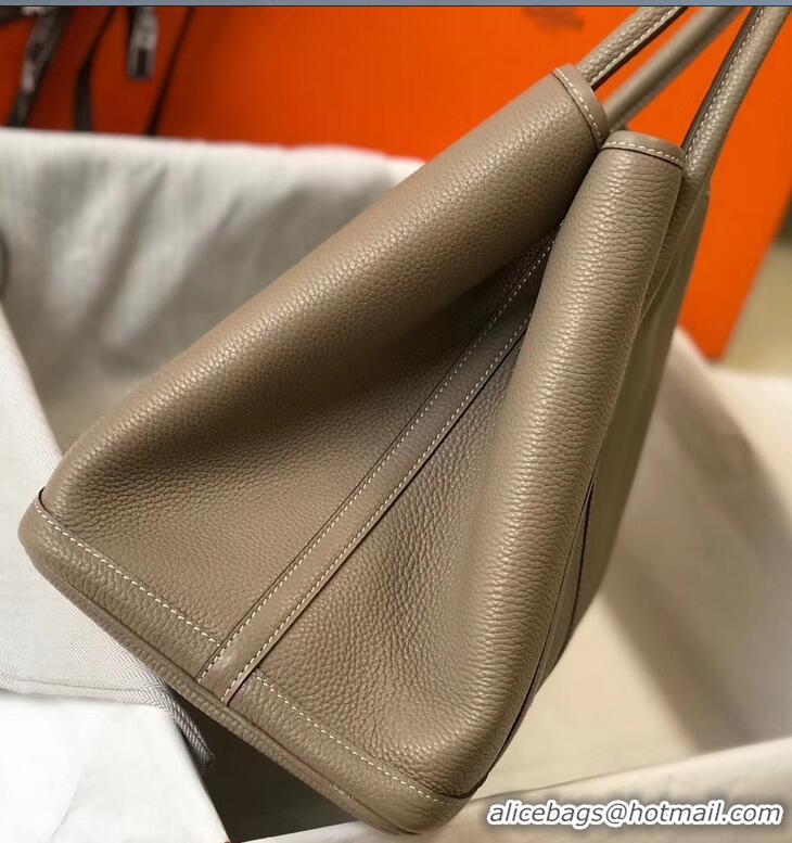 Buy Grade Hermes Calfskin Garden Party 30/36 Bag H12601 Light Gray