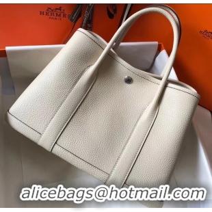 Luxury Discount Hermes Calfskin Garden Party 30/36 Bag H12601 Pearl Gray