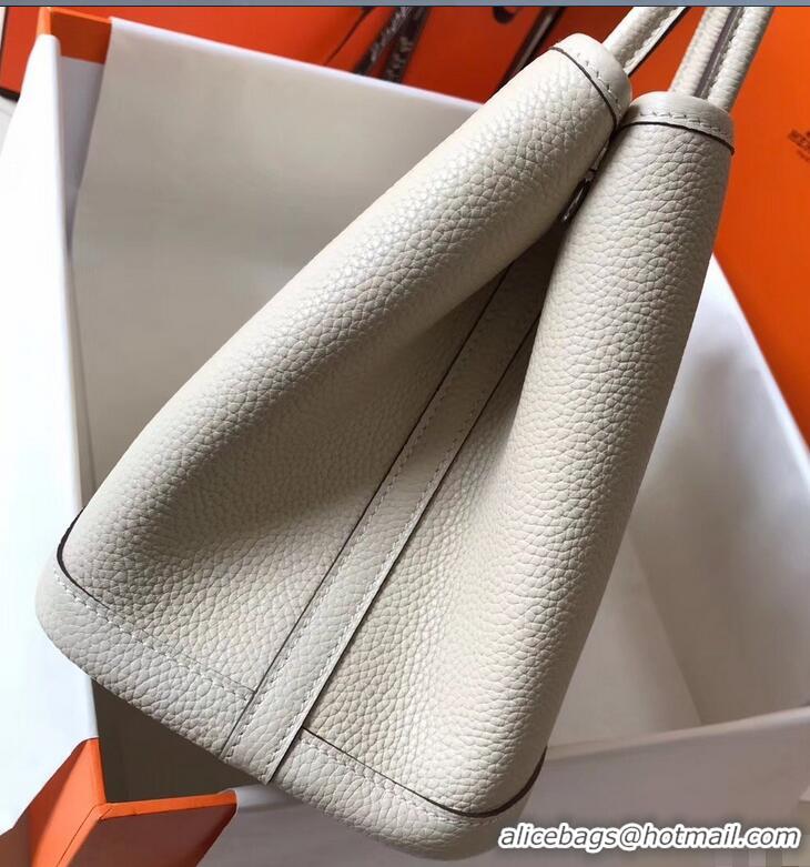 Luxury Discount Hermes Calfskin Garden Party 30/36 Bag H12601 Pearl Gray