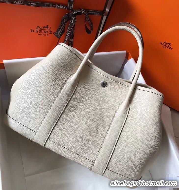 Luxury Discount Hermes Calfskin Garden Party 30/36 Bag H12601 Pearl Gray