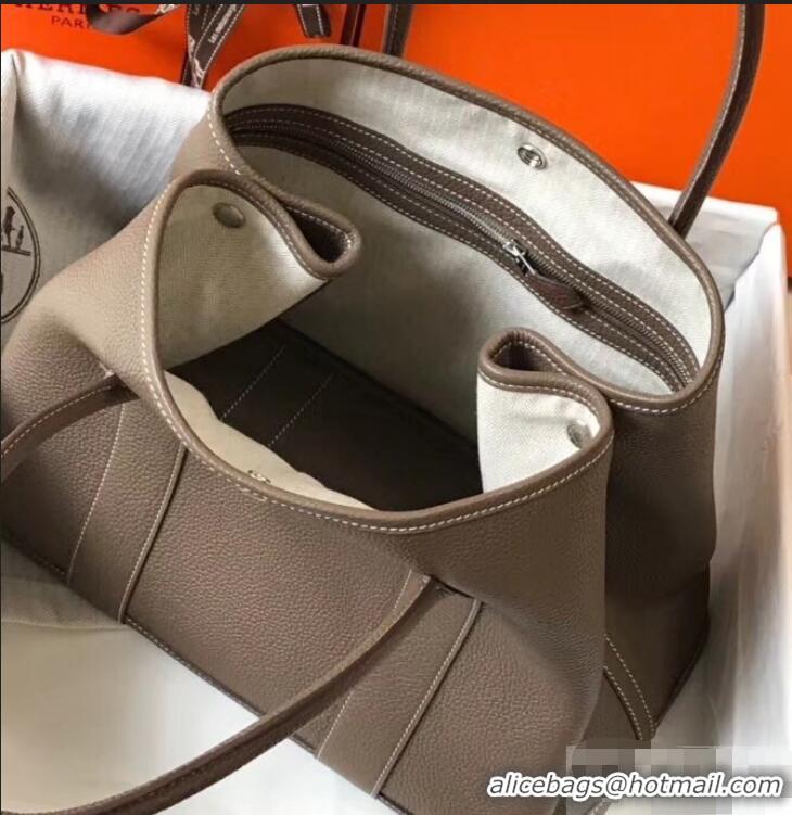 Good Taste Hermes Calfskin Garden Party 30/36 Bag H12601 Etoupe