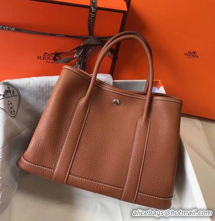 Trendy Design Hermes Calfskin Garden Party 30/36 Bag H12601 Brown