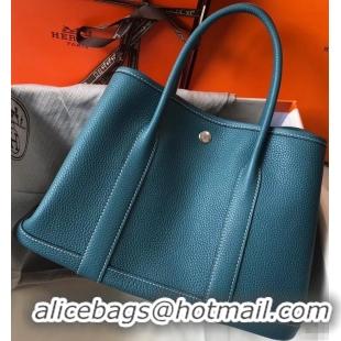 New Release Creation Hermes Calfskin Garden Party 30/36 Bag H12601 Denim Blue