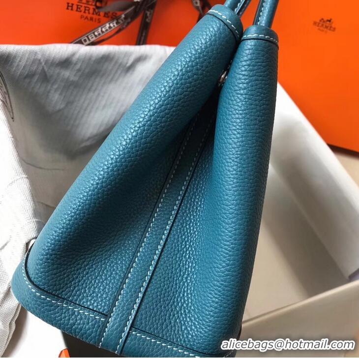 New Release Creation Hermes Calfskin Garden Party 30/36 Bag H12601 Denim Blue