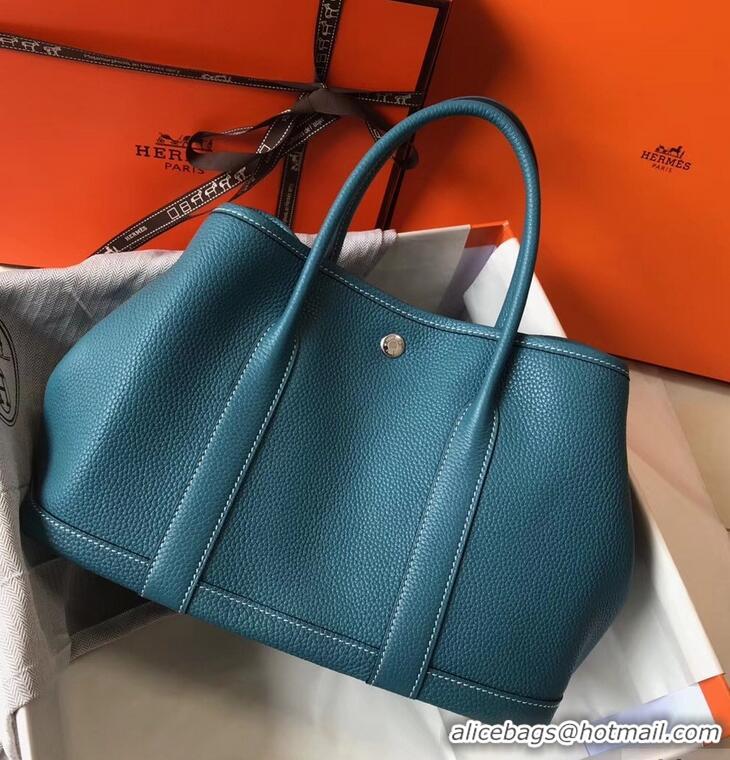 New Release Creation Hermes Calfskin Garden Party 30/36 Bag H12601 Denim Blue