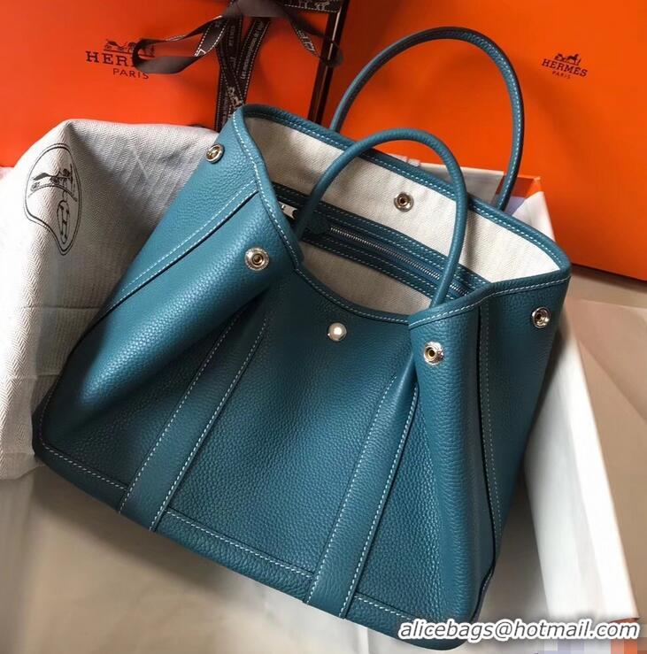 New Release Creation Hermes Calfskin Garden Party 30/36 Bag H12601 Denim Blue