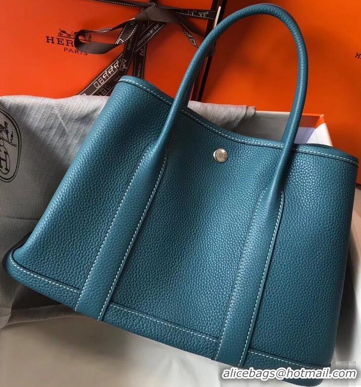 New Release Creation Hermes Calfskin Garden Party 30/36 Bag H12601 Denim Blue