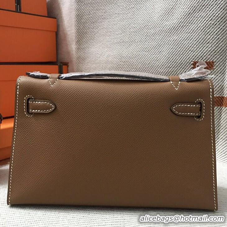 Top Grade Hermes MINI Kelly 22cm Tote Bag Calf Leather K012 Wheat