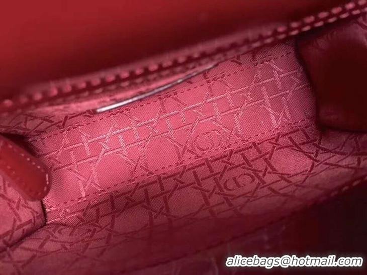 High Quality Dior Lady Bag Mini Bag Original Patent leather D4558 Red Gold