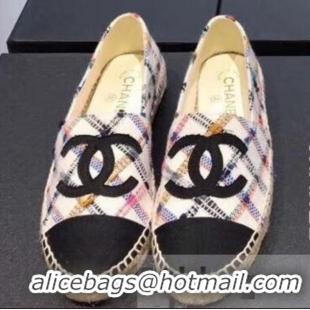 Low Price Chanel CC Logo Tweed Fabric Espadrilles G31507 Diamond 2019