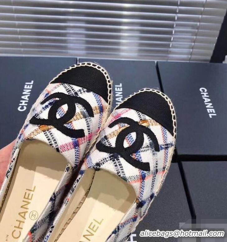 Low Price Chanel CC Logo Tweed Fabric Espadrilles G31507 Diamond 2019