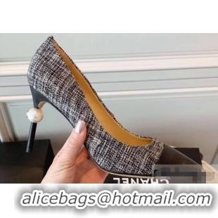 Lowest Price Chanel Pearl Heel 8.5cm Pumps G31983 Tweed 2019