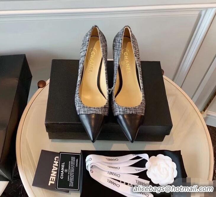 Lowest Price Chanel Pearl Heel 8.5cm Pumps G31983 Tweed 2019