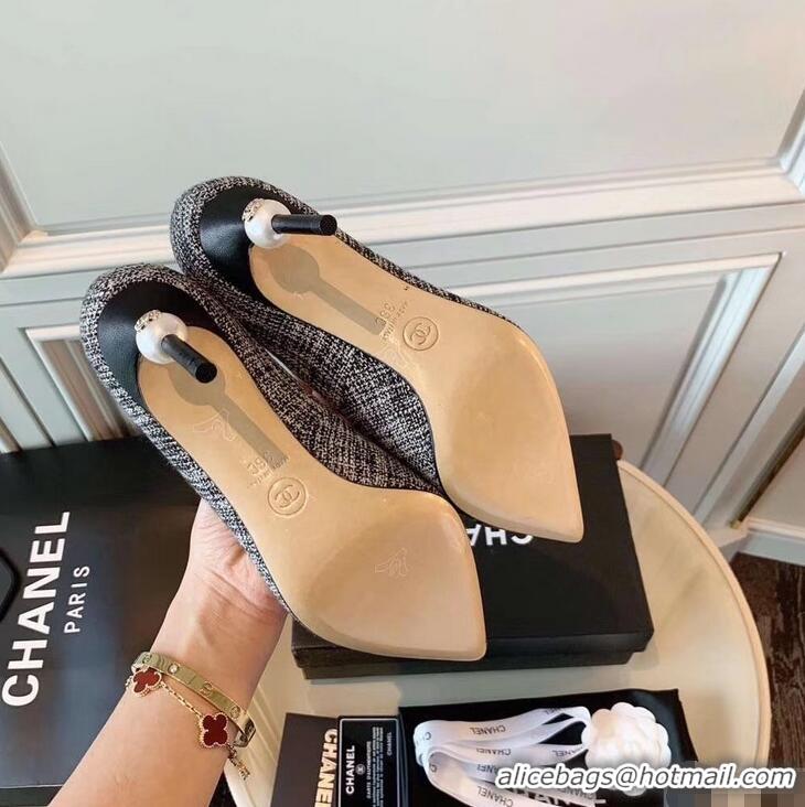 Lowest Price Chanel Pearl Heel 8.5cm Pumps G31983 Tweed 2019