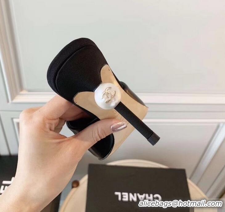 Luxury Discount Chanel Pearl Heel 8.5cm Mules G32100 Black 2019