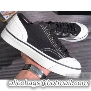 Popular Style Chanel Logo Sneakers G34760 Fabric Black 2019