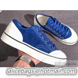 Cheap Price Chanel Logo Sneakers G34760 Suede Calfskin Blue 2019