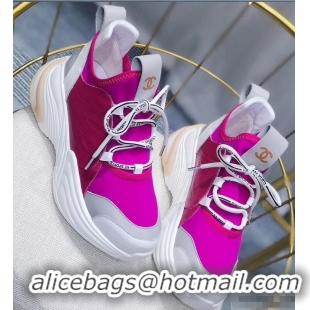 Buy Fashionable Chanel CC Logo Multicolor Sneakers G32214 Fuchsia 2019