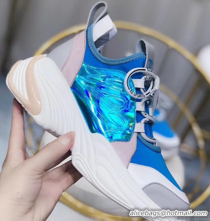 Well Crafted Chanel CC Logo Multicolor Sneakers G32214 Blue 2019