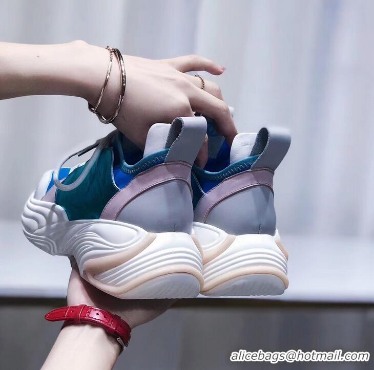 Well Crafted Chanel CC Logo Multicolor Sneakers G32214 Blue 2019