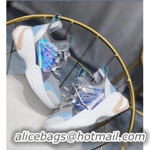 Noble Chanel CC Logo Multicolor Sneakers G32214 Gray/Blue 2019