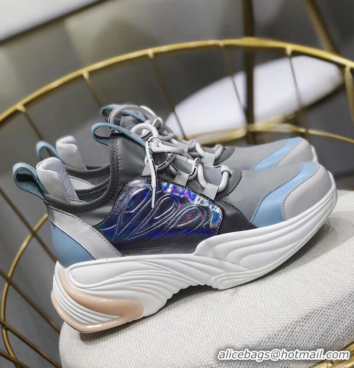 Noble Chanel CC Logo Multicolor Sneakers G32214 Gray/Blue 2019