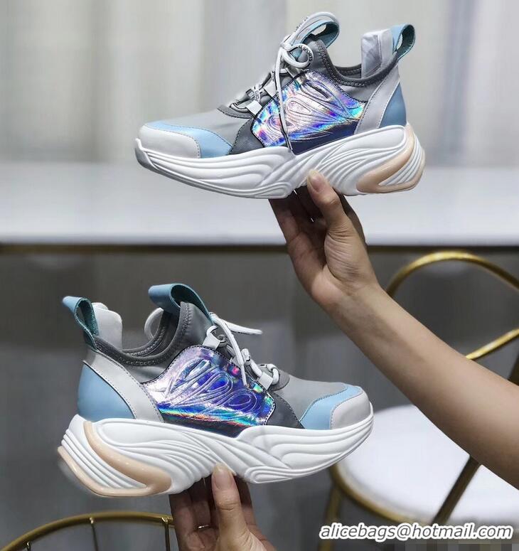 Noble Chanel CC Logo Multicolor Sneakers G32214 Gray/Blue 2019