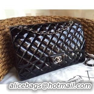 Good Product Chanel Maxi Classic Flap Bag A58601 in Patent Leather Black/Silver