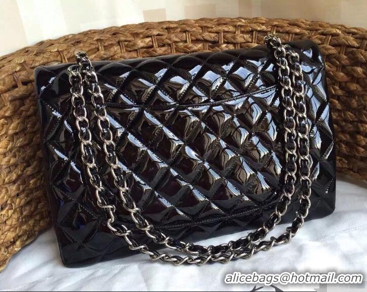 Good Product Chanel Maxi Classic Flap Bag A58601 in Patent Leather Black/Silver