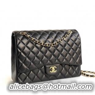 Perfect Chanel Maxi Classic Flap Bag A58601 in Lambskin Black/Gold